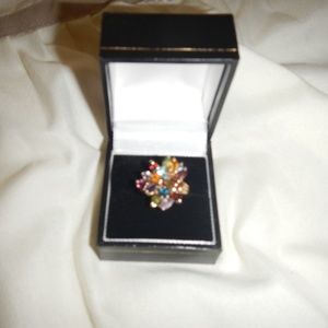 10k Gold Multi-Gem Cluster Ring